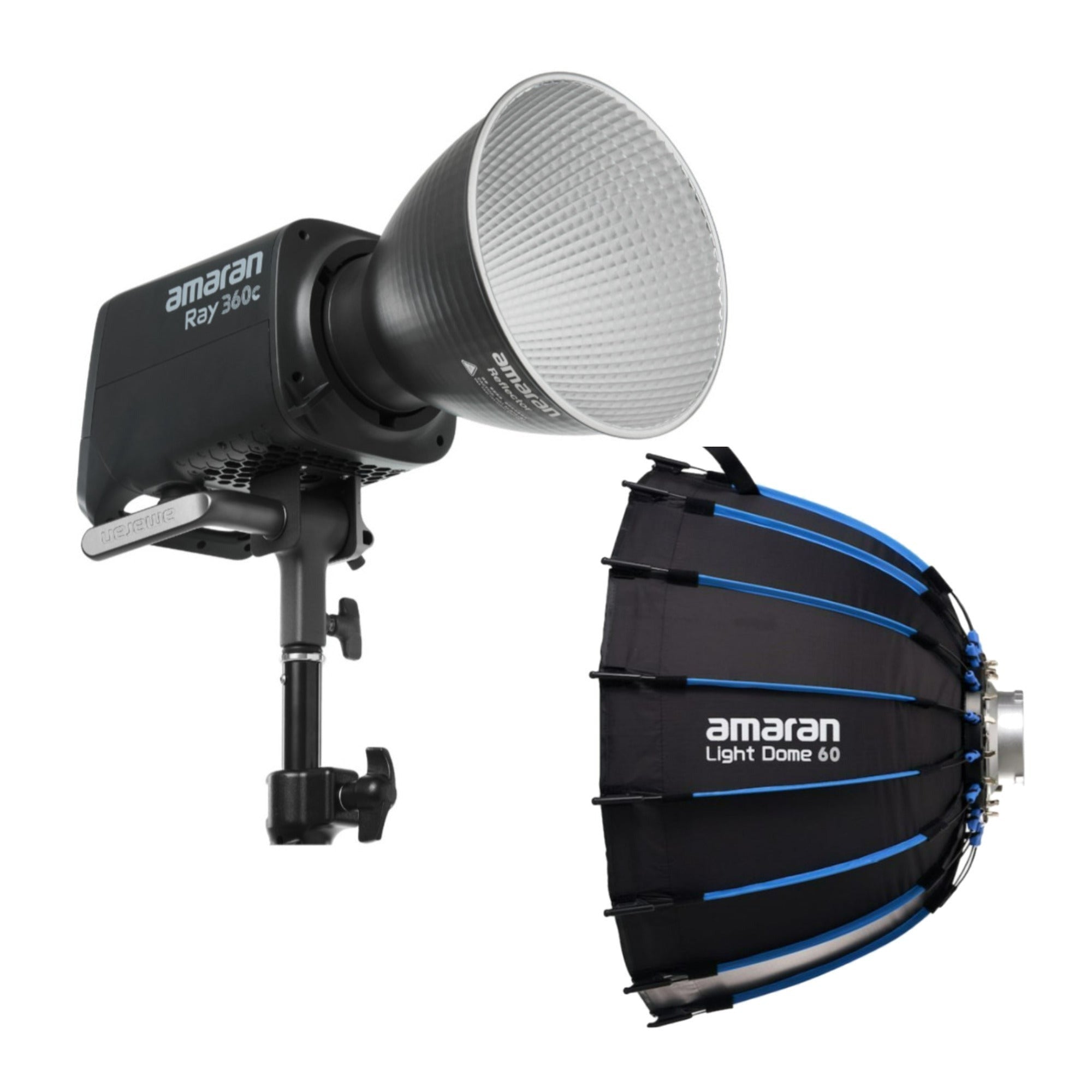Amaran Ray 360W Full-Color COB Video Light with Light Dome 60 Circular Bowens Mount Softbox Bundle