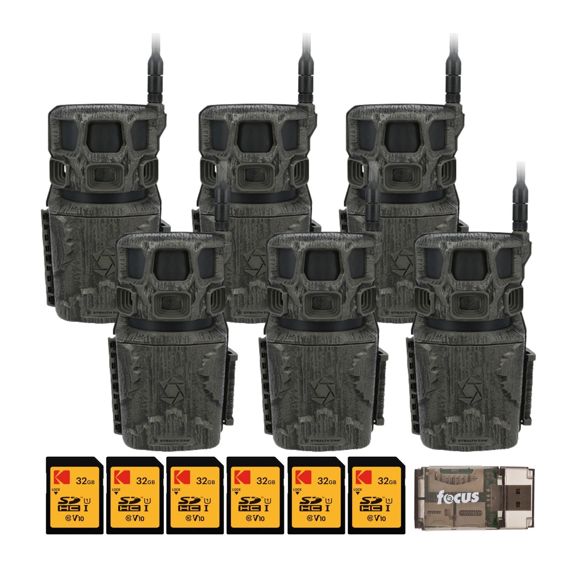 Stealth Cam Revolver Pro 3.0 Trail Camera (6-Pack) Bundle with Memory Card