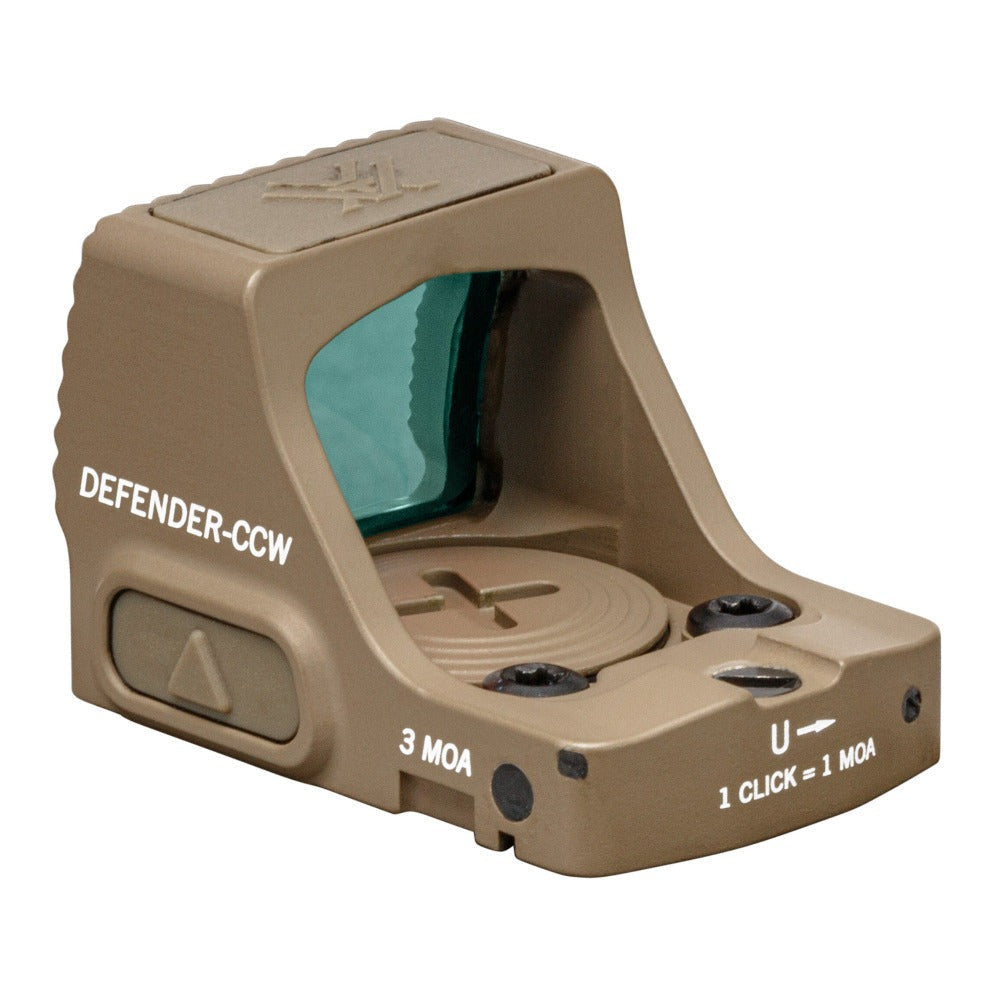 Vortex Defender - CCW 3 MOA Micro Red Dot with 10 Brightness Settings (Tan)