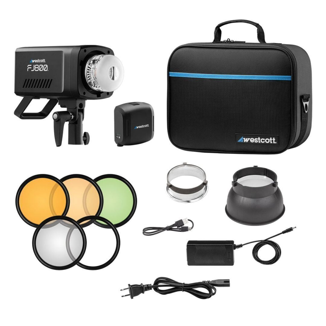 Westcott FJ800 800Ws Touchscreen Strobe with Battery and Heavy-Duty Stand Bundle