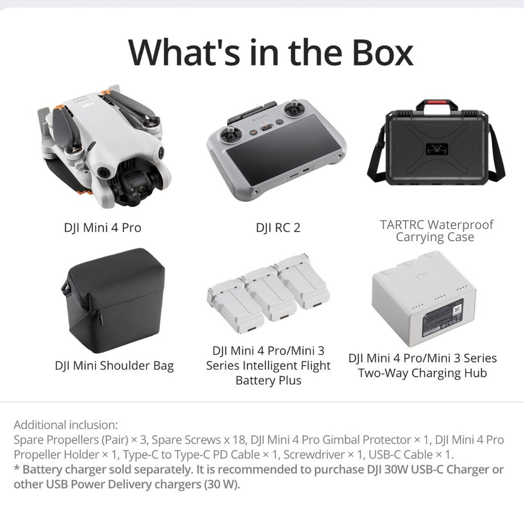DJI Mini 4 Pro Quadcopter Drone Fly More Combo Plus with RC 2 Controller with Weatherproof Hard Case