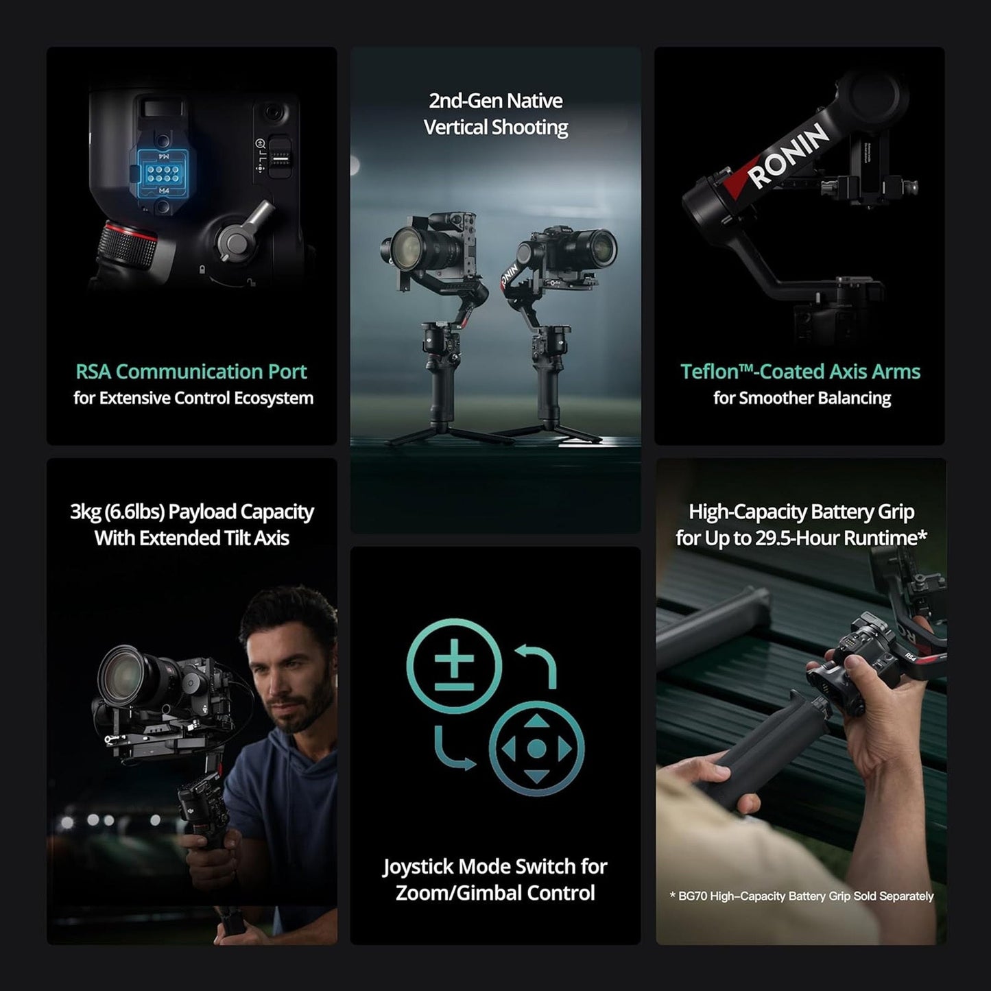 DJI RS 4 Gimbal Stabilizer Combo with Sling Camera Bag Bundle