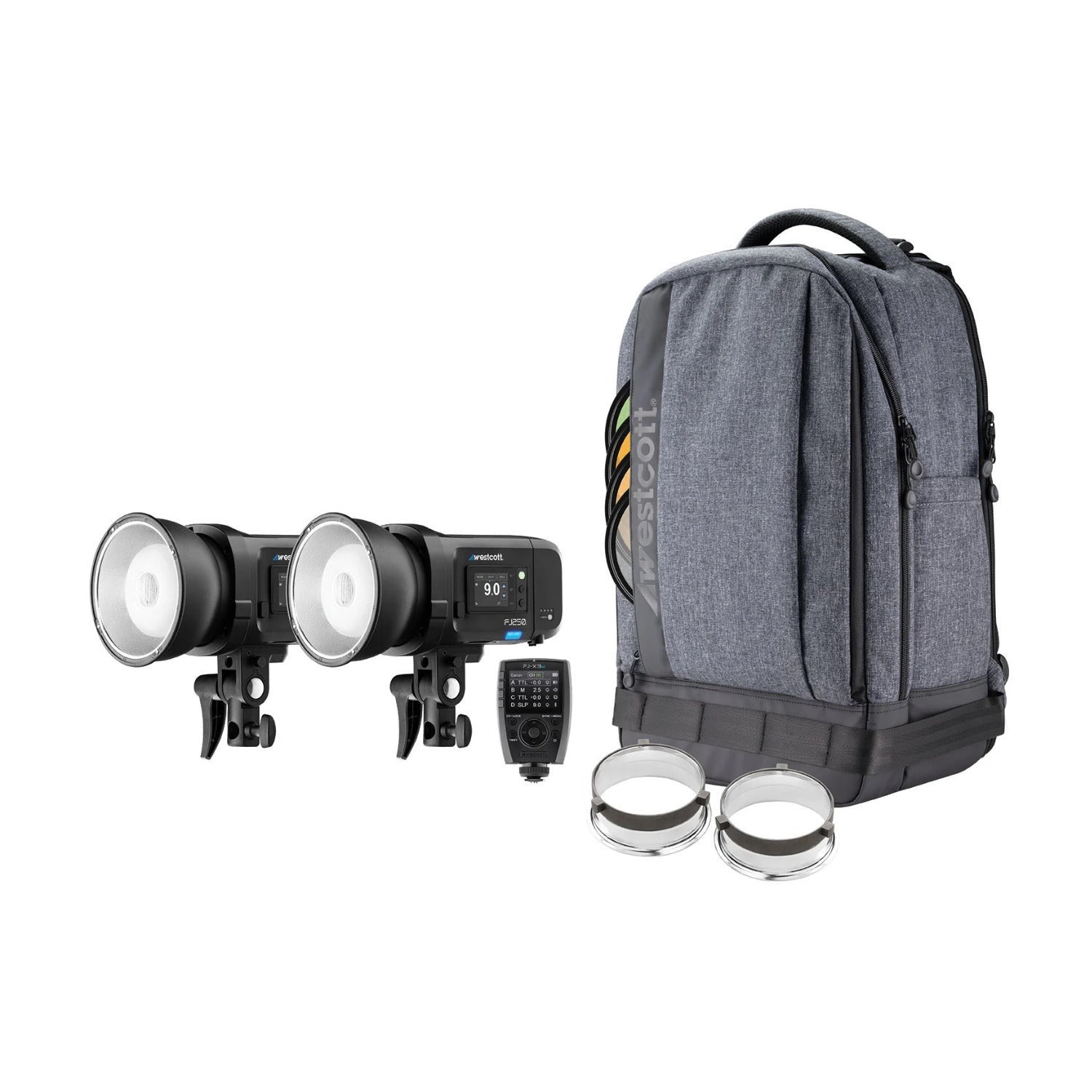 Westcott FJ250 Strobe 2-Light Backpack Kit with FJ-X3 M Multi-Brand Wireless Trigger