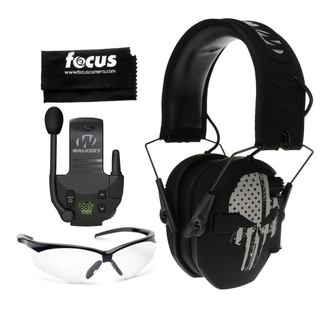 Walkers Razor Walkie Talkie Bundle with Ear Muffs and Accessories