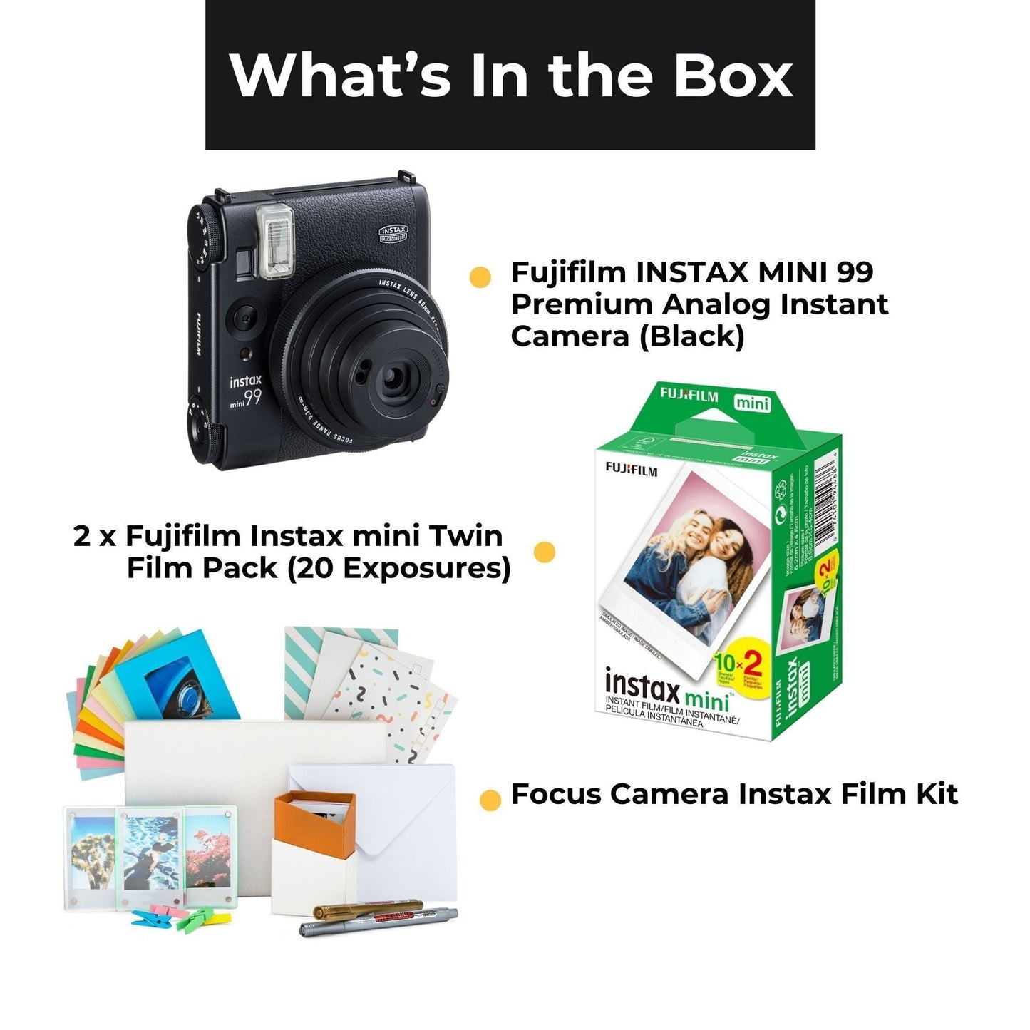 Fujifilm INSTAX MINI 99 Premium Analog Instant Camera with 40 Exposures Films, and Accessories