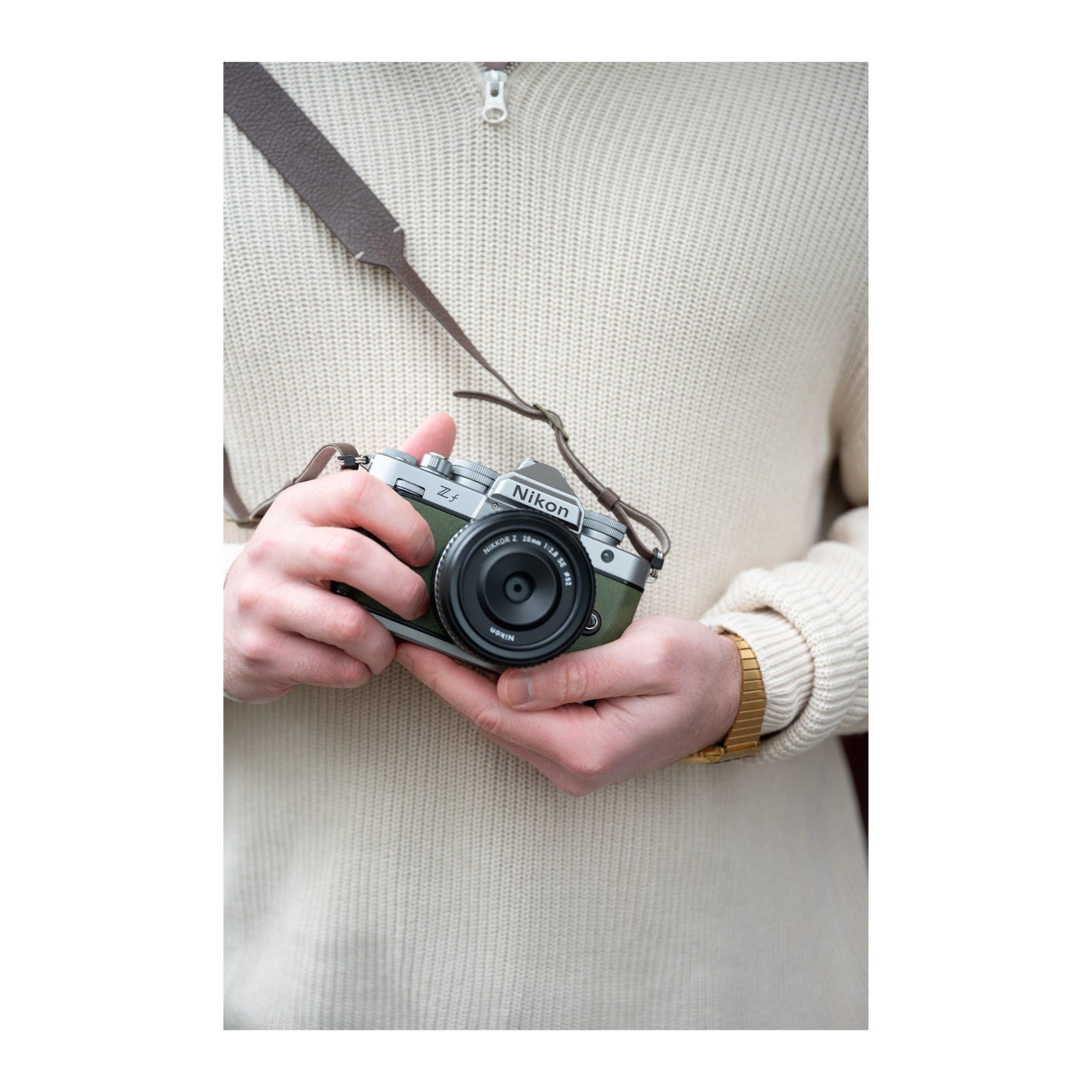 Nikon Zf Mirrorless Camera with 24.5MP Full Frame Sensor (Silver and Moss Green)