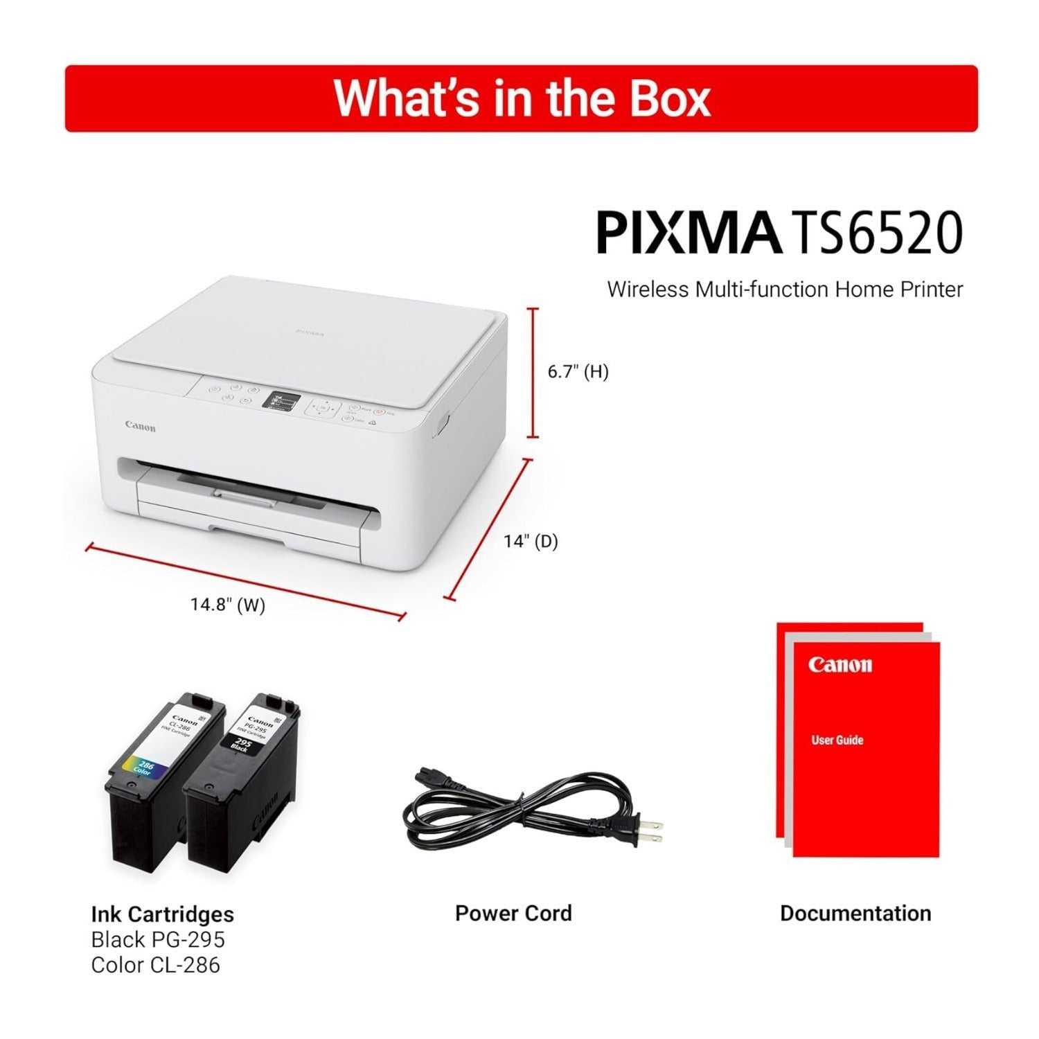 Canon PIXMA TS6520 Wireless Multifunction Inkjet Printer (White)