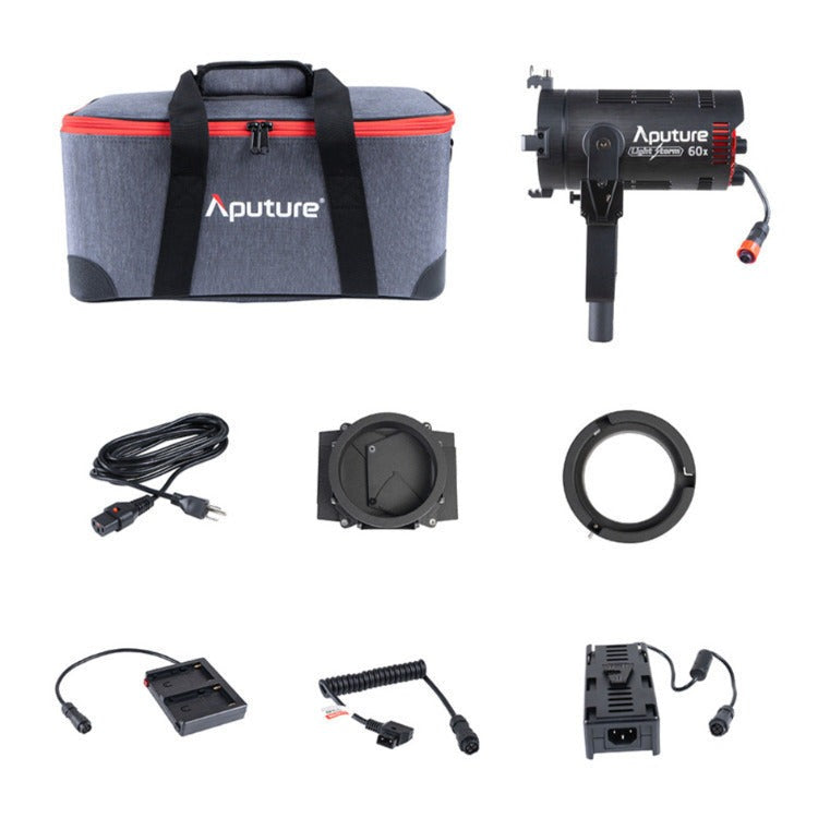Aputure LS 60x Bi-Color LED Focusing Flood Light Bundle with C-Stand, Light Dome Mini III