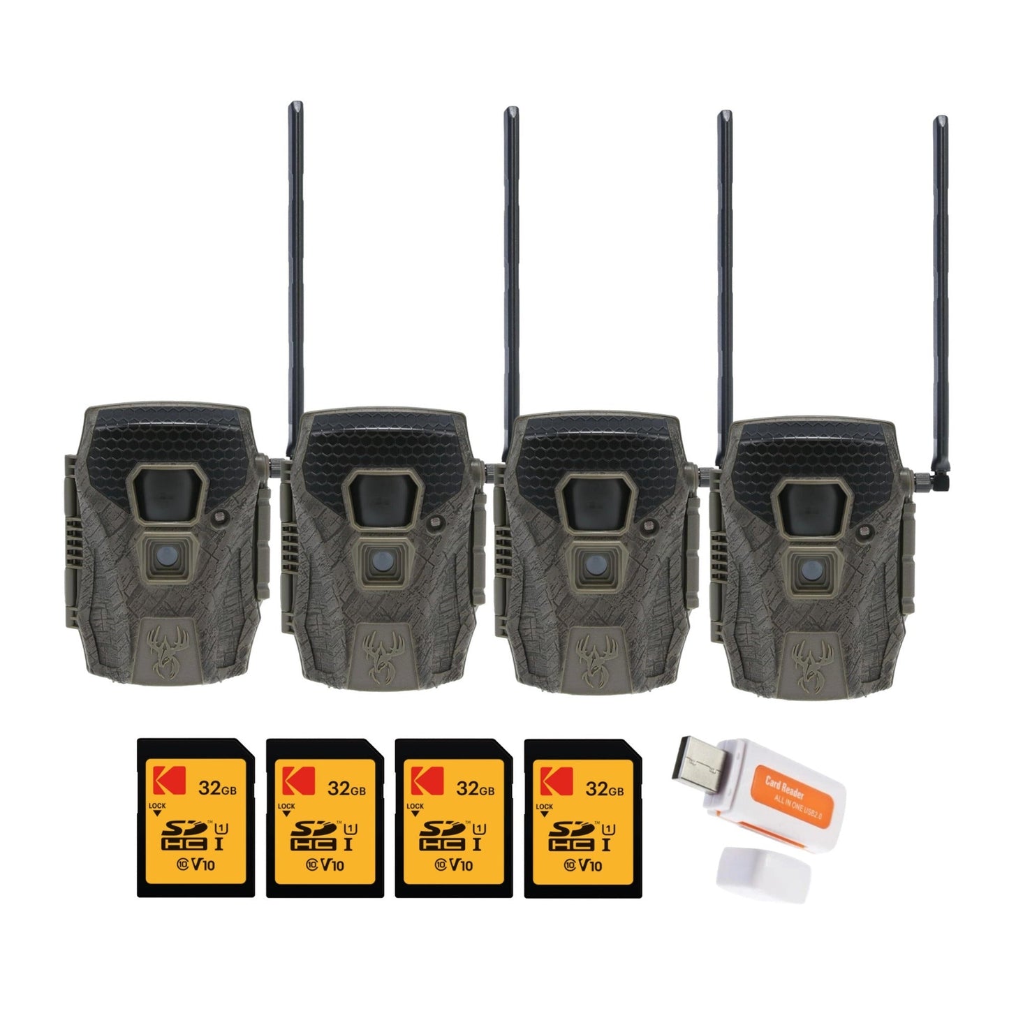 Wildgame Innovations Terra XT 3.0 Cellular Trail Camera (4-Pk) with Accs Bundle