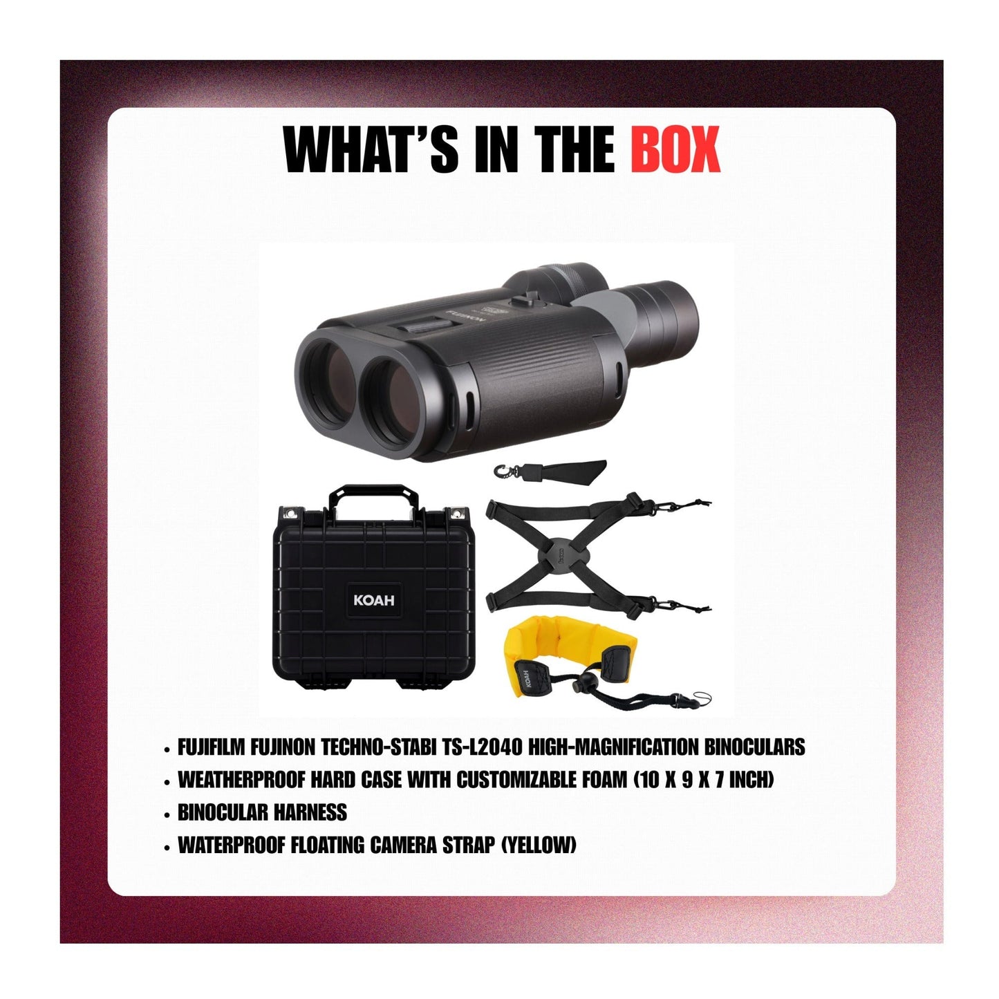 Fujifilm TECHNO-STABI TS-L2040 Stabilized Binoculars with Accessories Bundle
