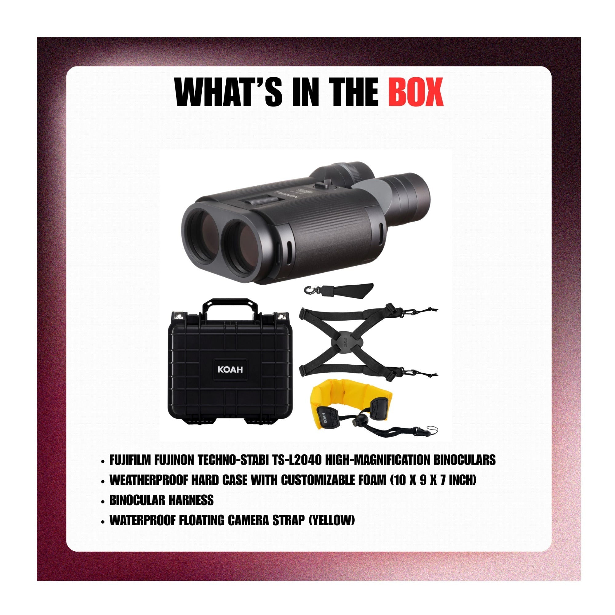 Fujifilm TECHNO-STABI TS-L2040 Stabilized Binoculars with Accessories Bundle