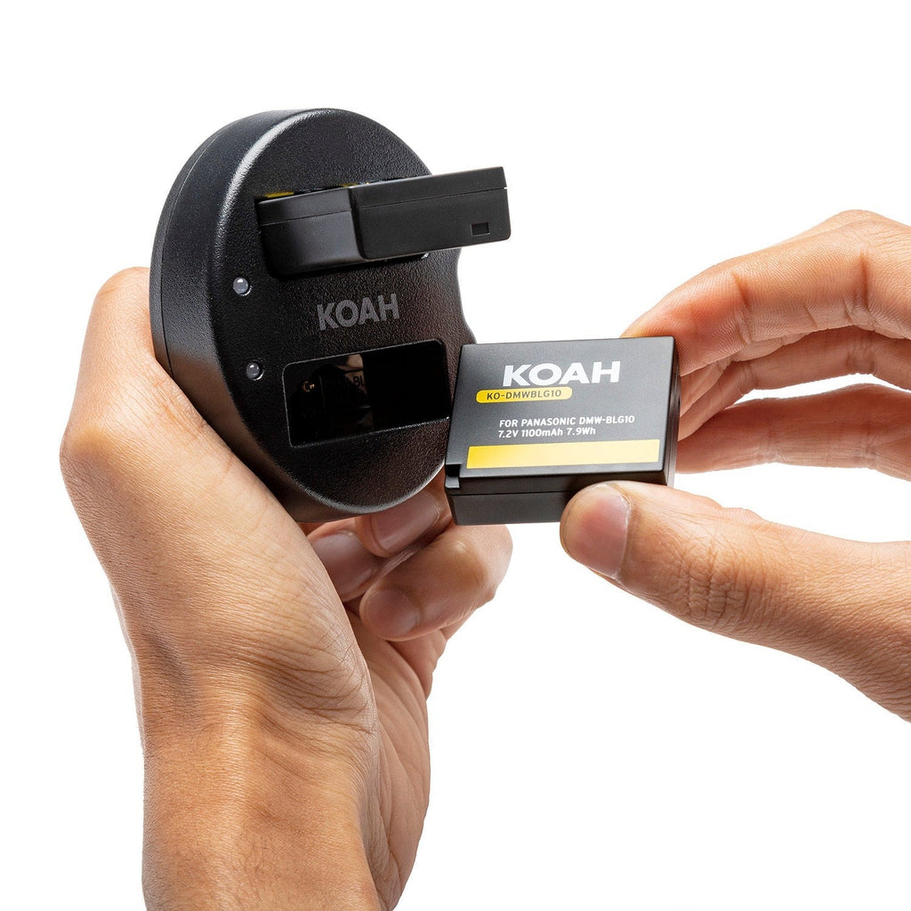 Koah PRO Panasonic DMW-BLG10 2-Pack 1100mAh Battery and Dual Charger