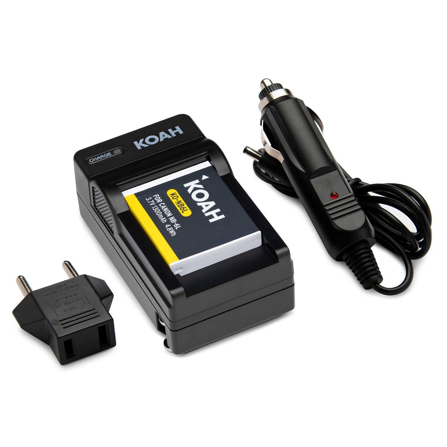 Koah 1300mAh Rechargeable Li-Ion Battery for Canon NB-6L and NB-6LH with Charger
