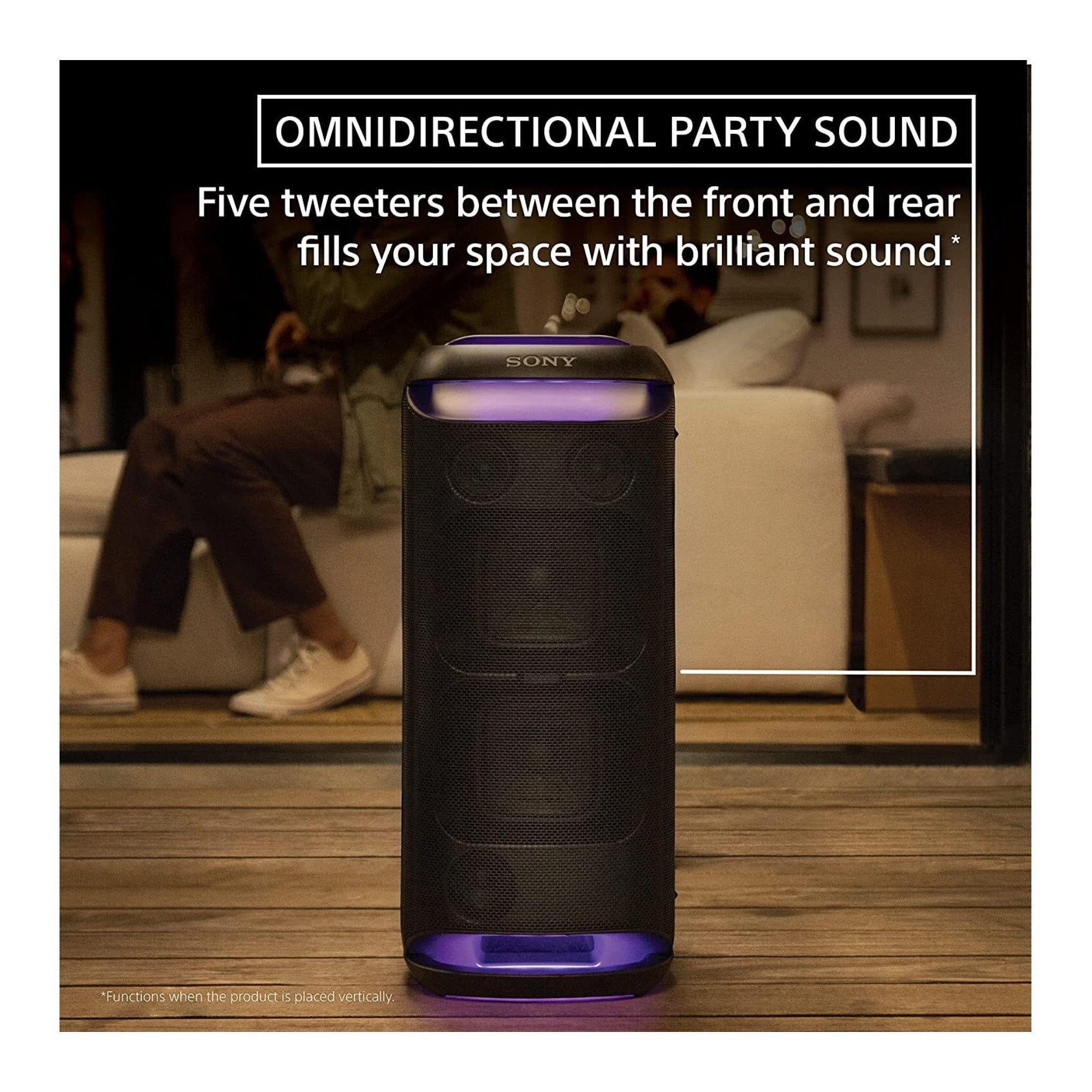 Sony SRS-XV800 Bluetooth Party Speaker with ULT Wireless Mic Bundle - Black