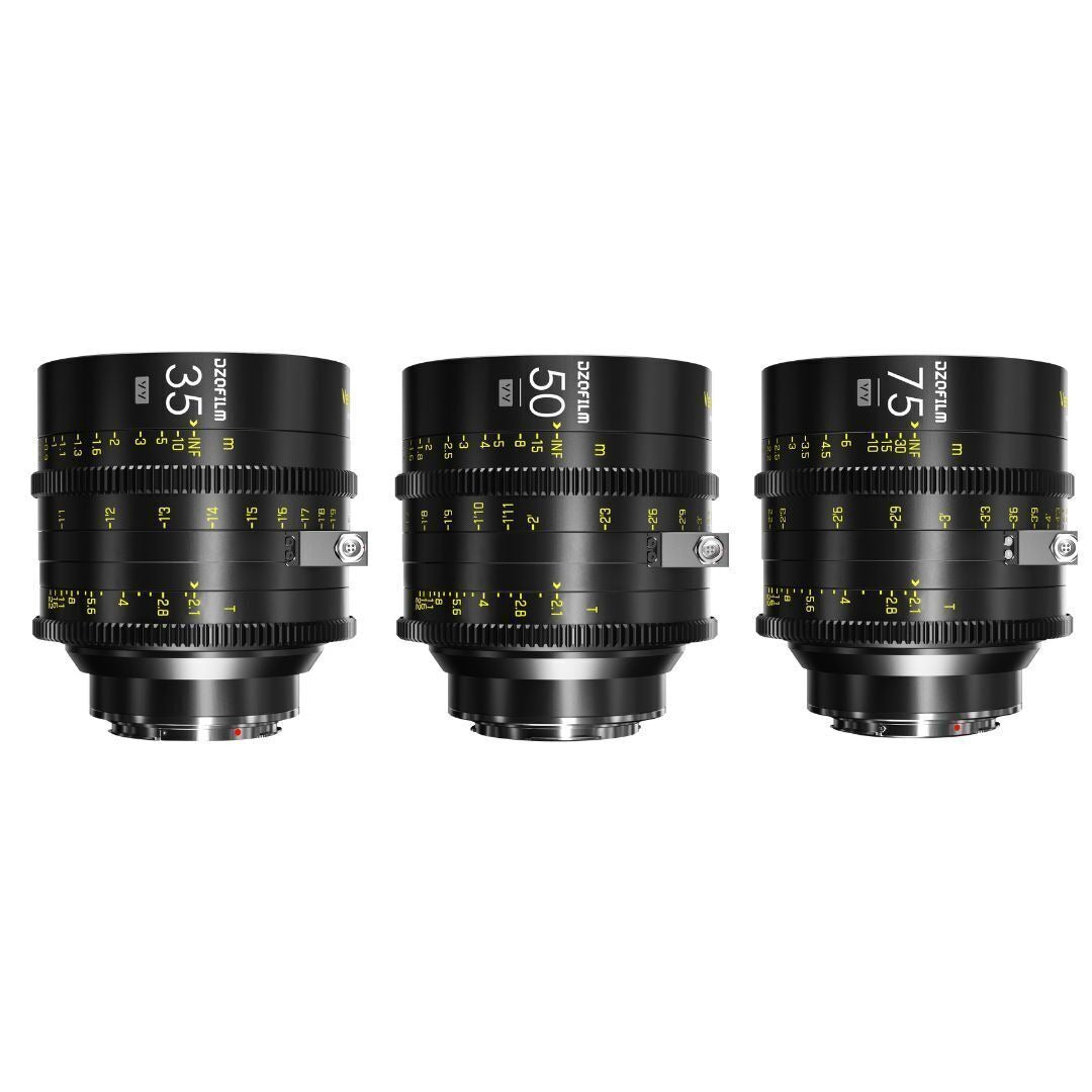 DZOFilm VESPID Cyber Full Frame PL and EF Mounts 35mm, 50mm, and 75mm 3-Lens Kit Iris (Black)