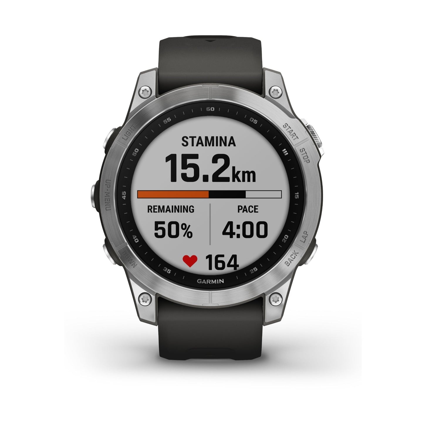 Garmin Fenix 7 Multisport GPS Watch with Graphite Band (Standard Edition Silver)