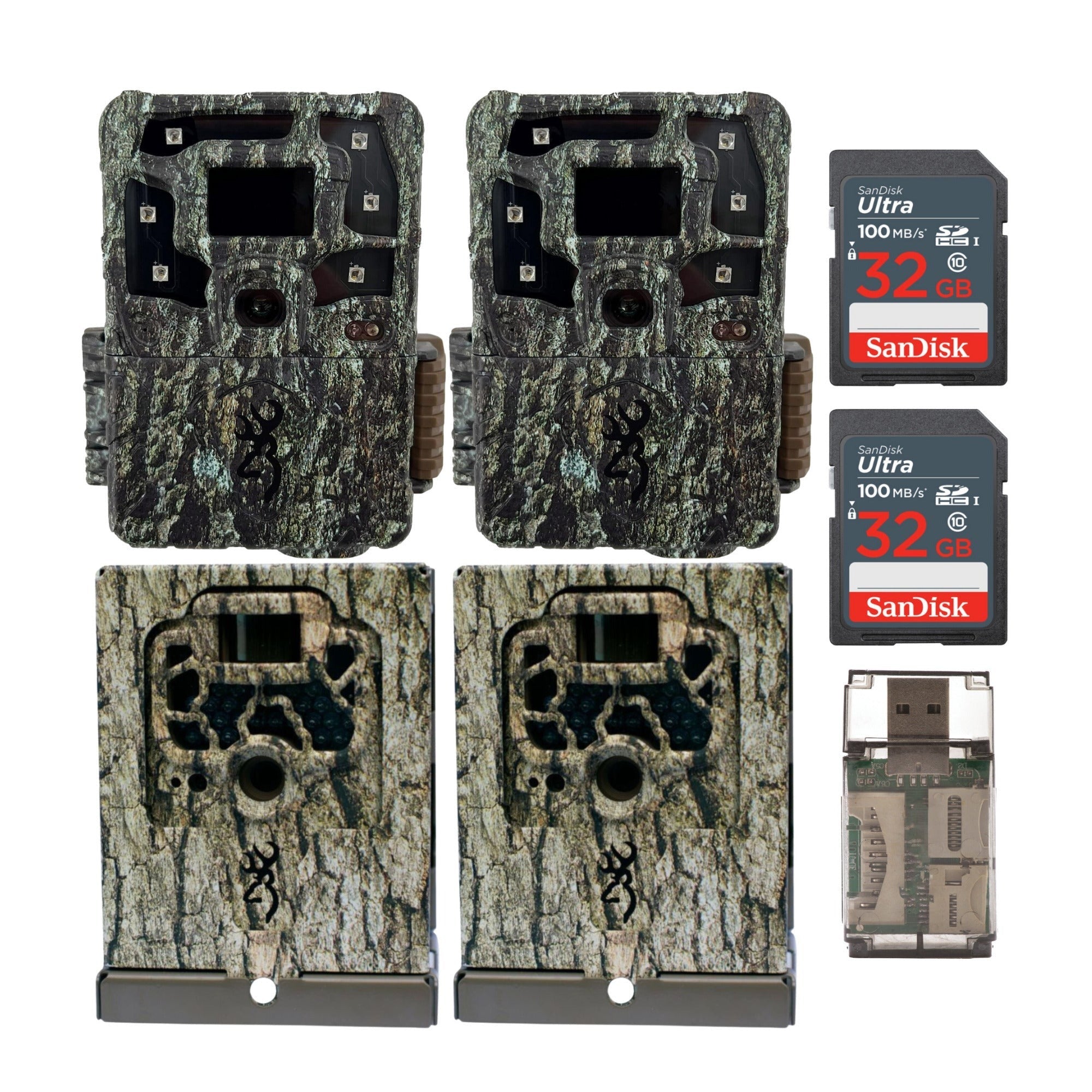 Browning Strike Force Pro X Trail Camera w/SD Card, Security Box Bundle (2-Pack)