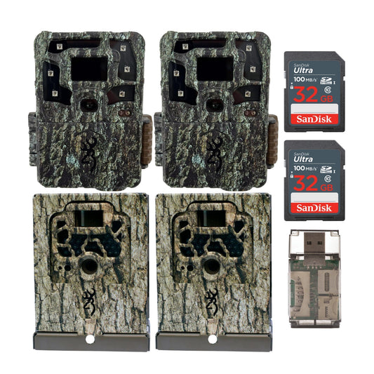 Browning Strike Force Pro X Trail Camera w/SD Card, Security Box Bundle (2-Pack)