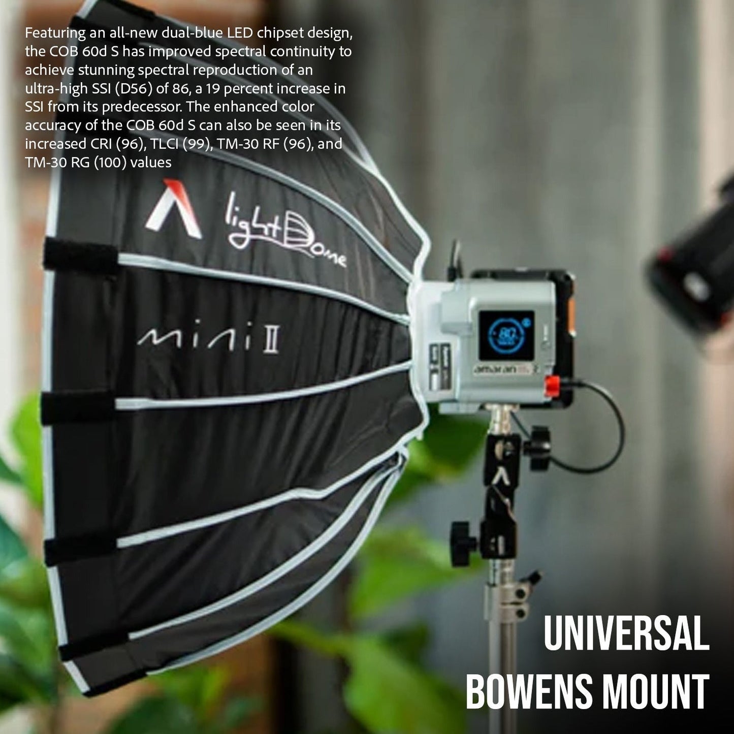 Aputure Amaran COB 60D S Point Source LED 65W Daylight with Amaran Light Dome Mini SE Softbox Bundle