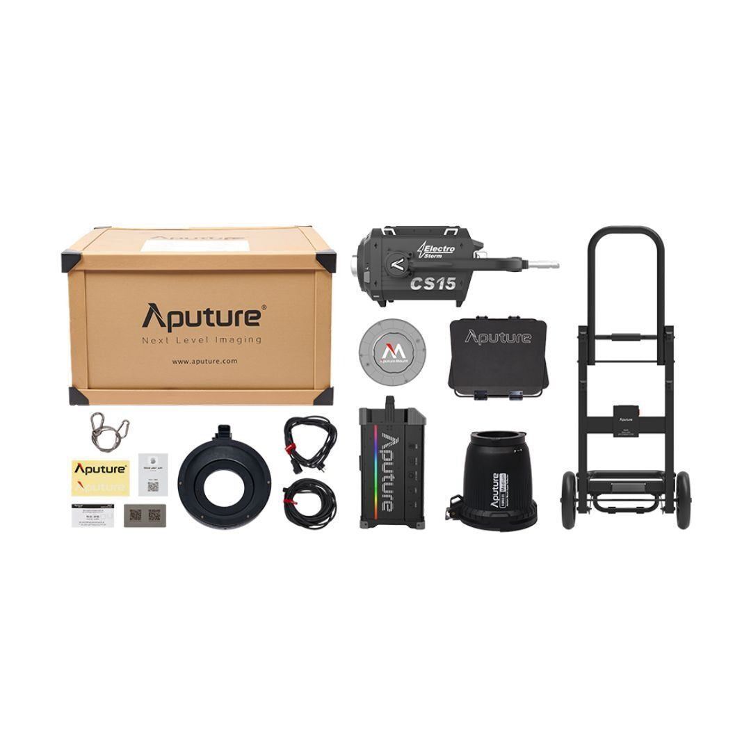 Aputure Electro Storm CS15 Full-Color Point Source Lamp with AC Power Cable with Bare Leads (Black)