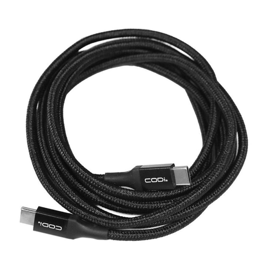 CODi 6-Feet Braided Nylon USB-C to USB-C Charge and Sync Cable with Aluminum Housings