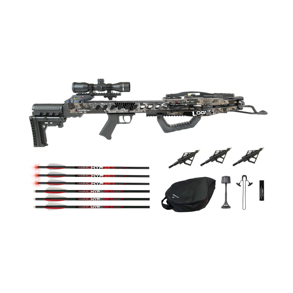 Killer Instinct LogiX DC Crossbow Bundle with Bolts, Case and Broadheads