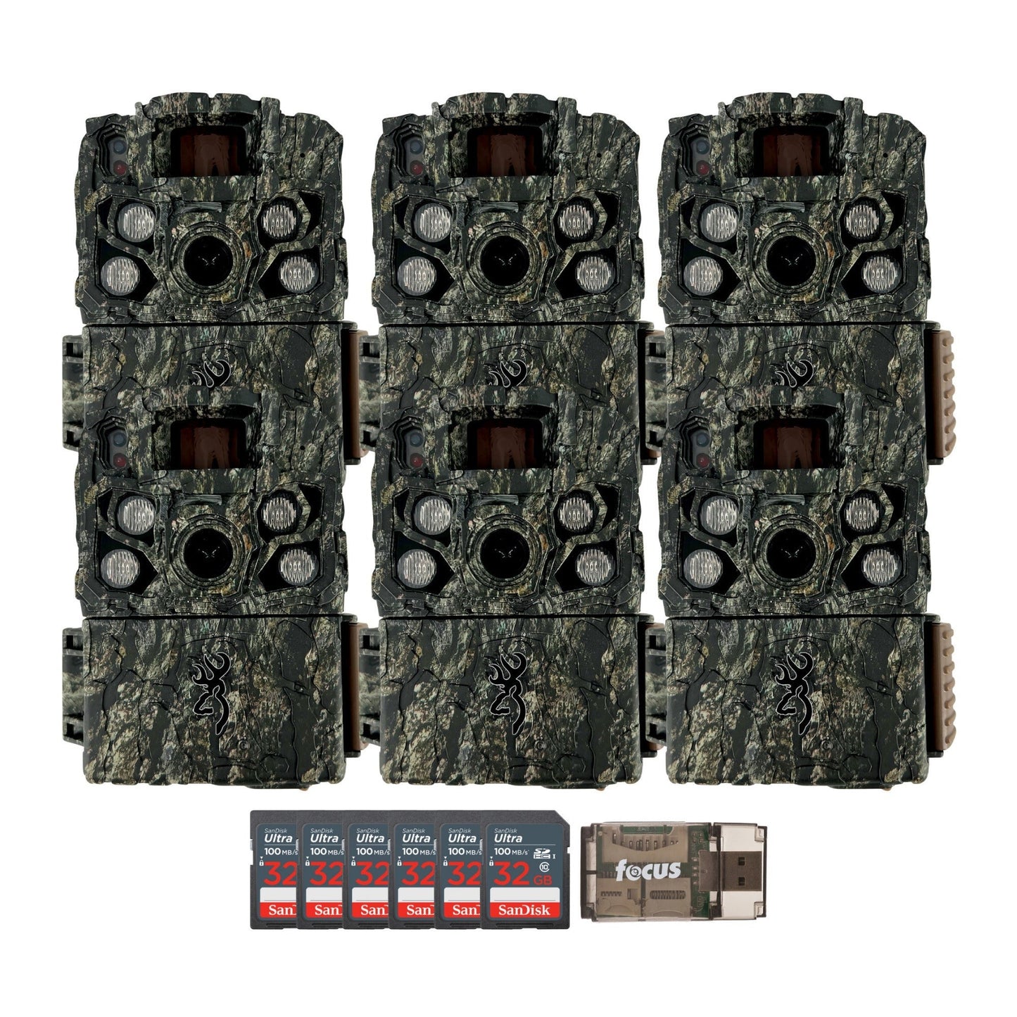 Browning Trail Cameras - Strike Force FHDR 40MP (6-Pack) with Accessories Bundle
