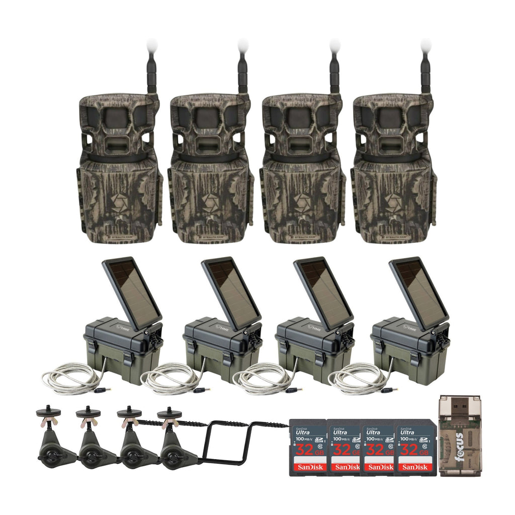 Stealth Cam Revolver Pro 2.0 360-Degree 40MP 1440p Brown Trail Cameras Bundle