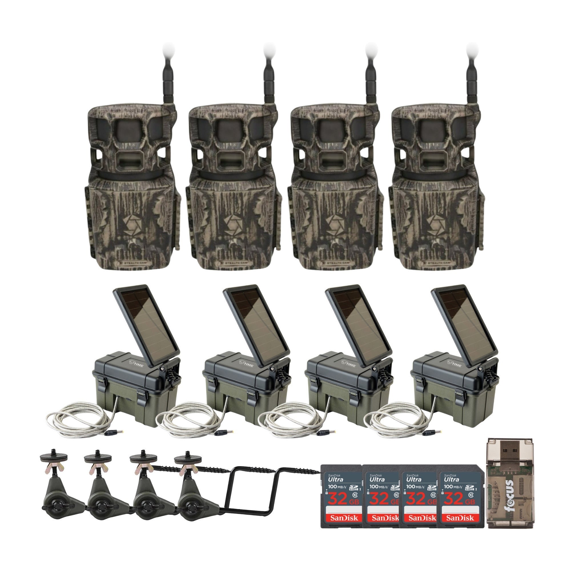 Stealth Cam Revolver Pro 2.0 360-Degree 40MP 1440p Brown Trail Cameras Bundle