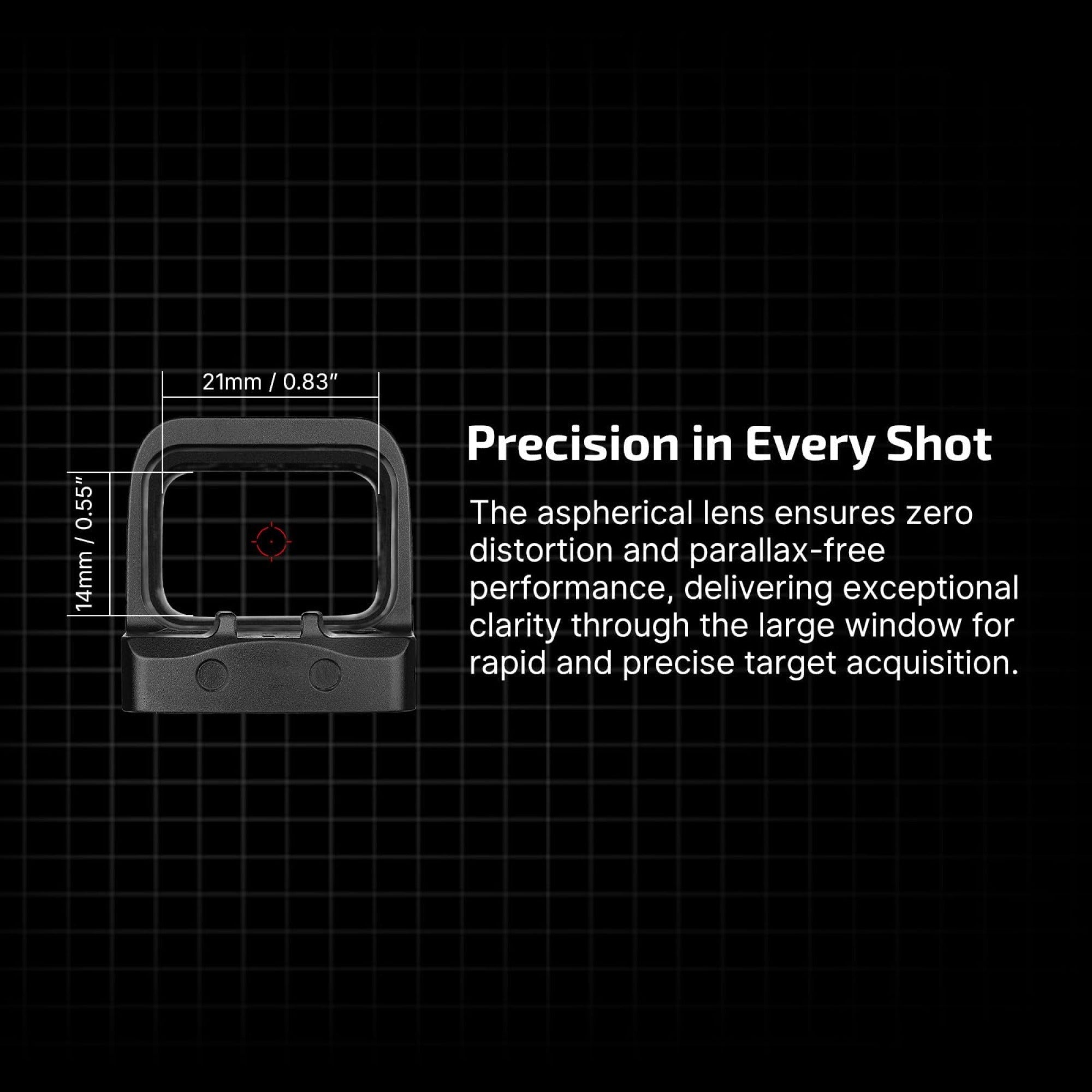 OSIGHT S Multi-Reticle 2 MOA Red Dot and 32 MOA Circle Sight with Charging Cover