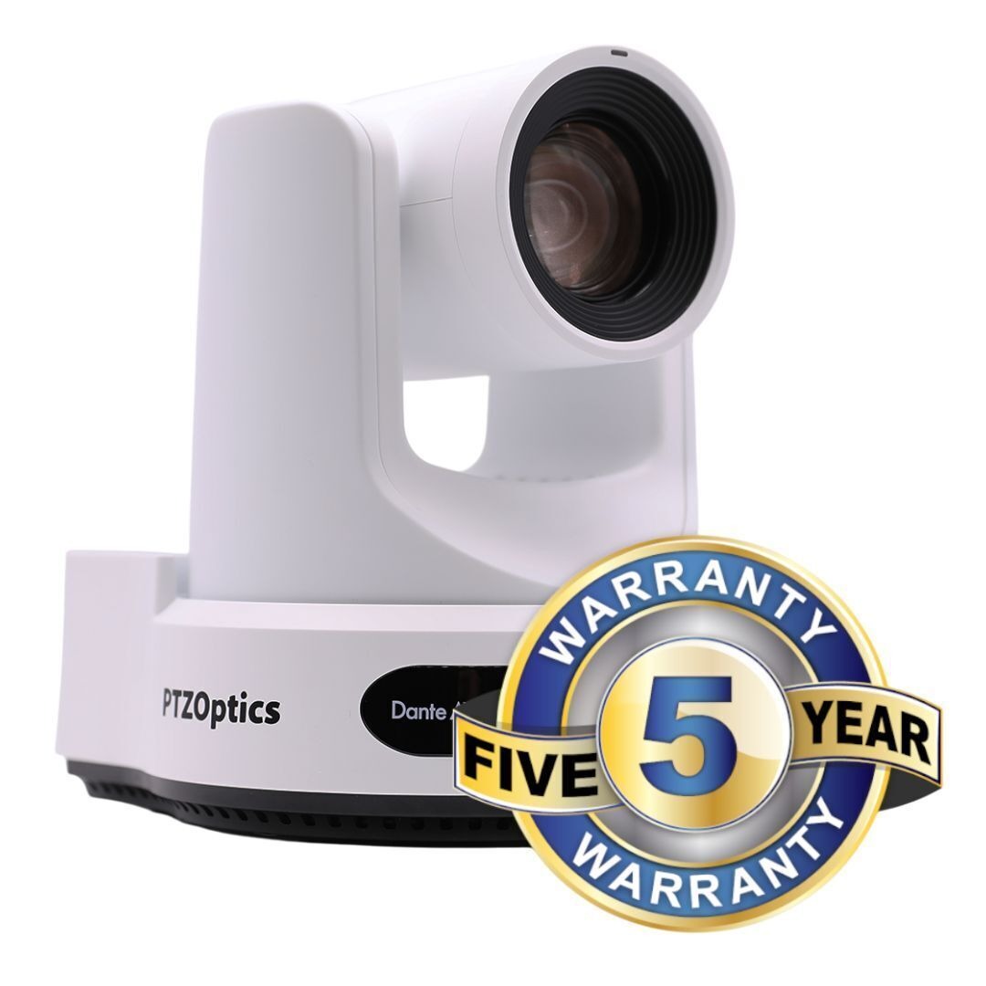 PTZOptics Link 4K UHD CMOS Sensor 12x Indoor Dante-Enabled Camera with Auto-Tracking (White)