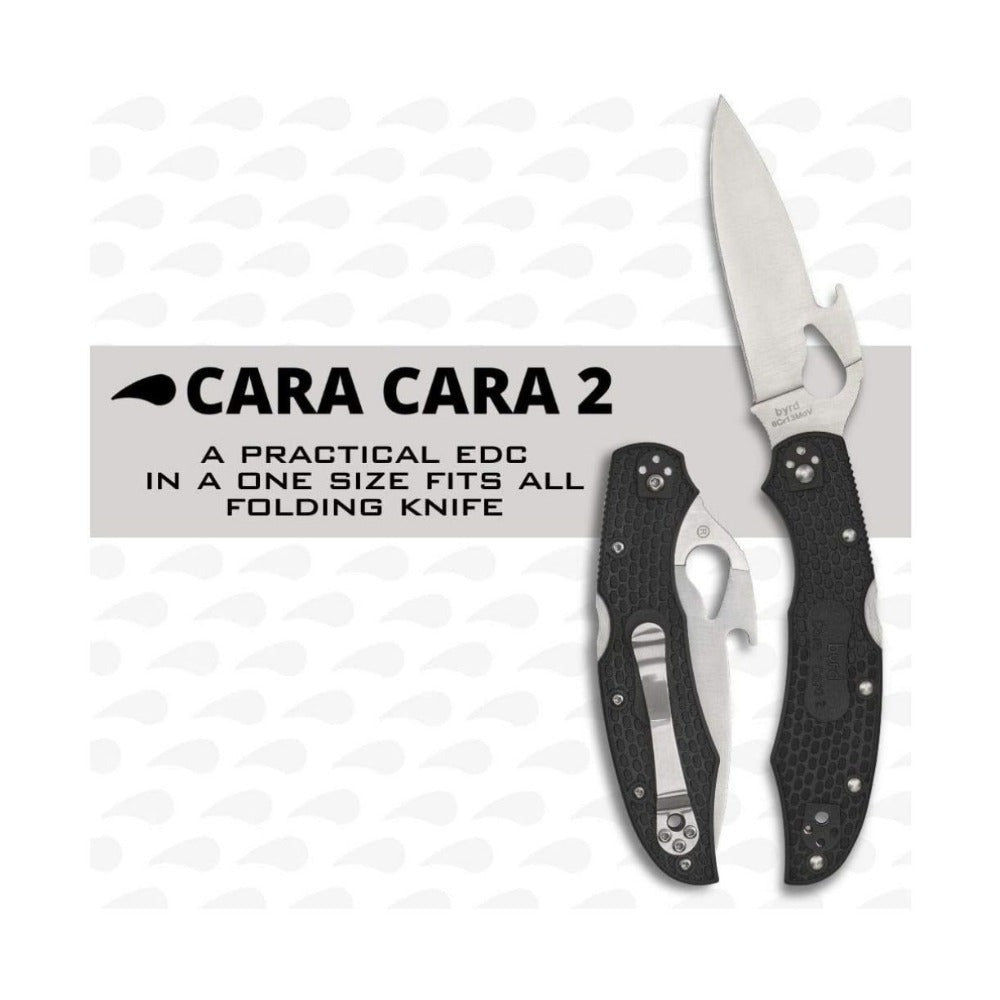 Spyderco Cara Cara 2 PlainEdge Black Knife with Emerson Opener and FRN Handle