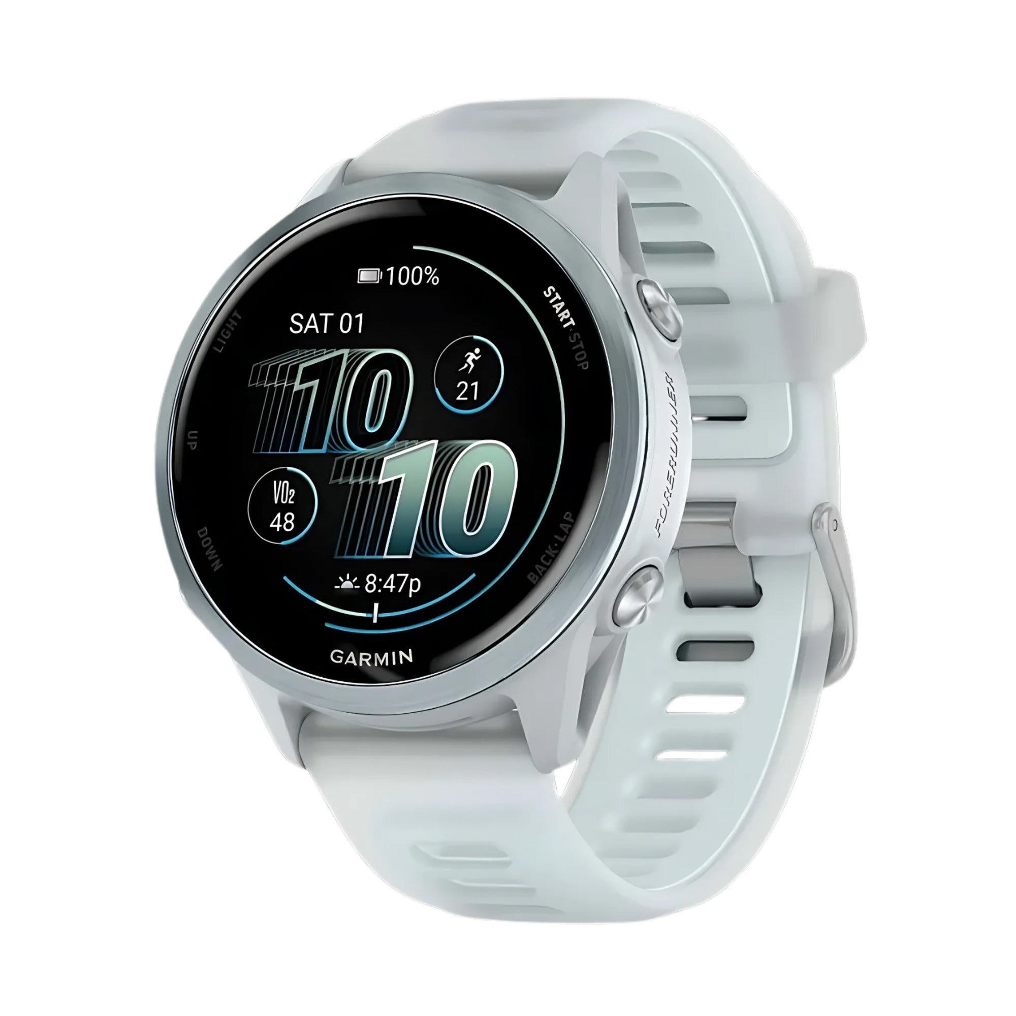 Garmin Forerunner 570 42mm GPS Running Smartwatch (Cloud Blue/Whitestone) Bundle