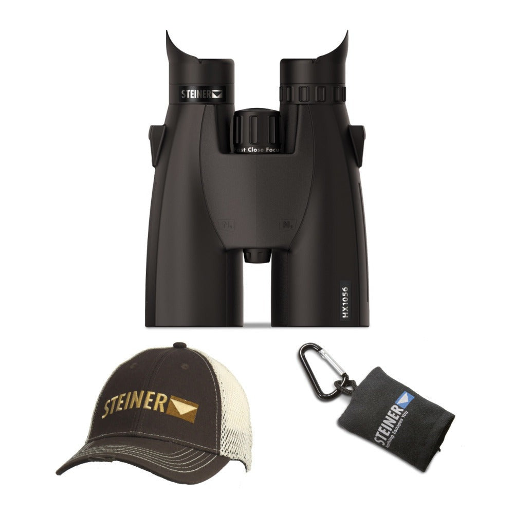 Steiner HX 10x56 Binoculars with Cap and Microfiber Lens Cloth Pouch