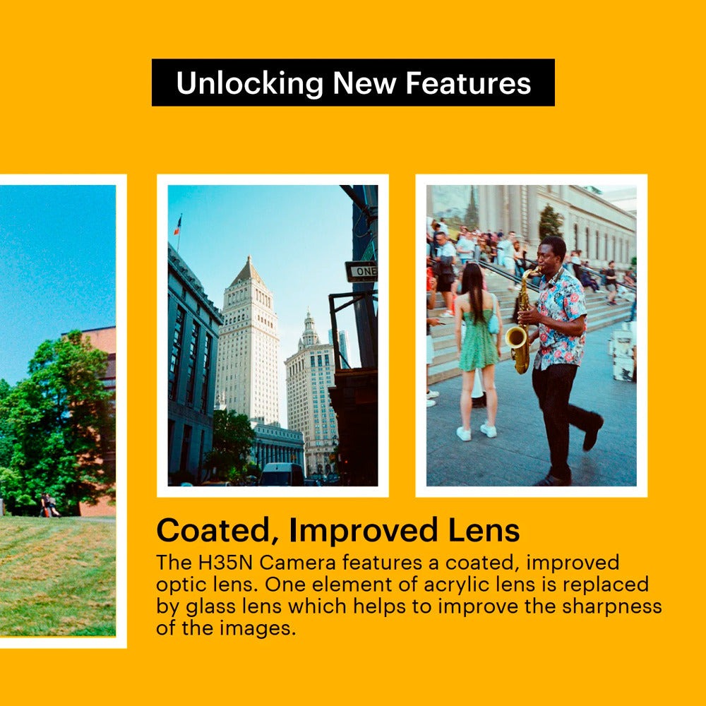 Kodak Ektar H35N 35mm Half Frame Film Camera with Star Filter and Tripod Support (Striped Silver)