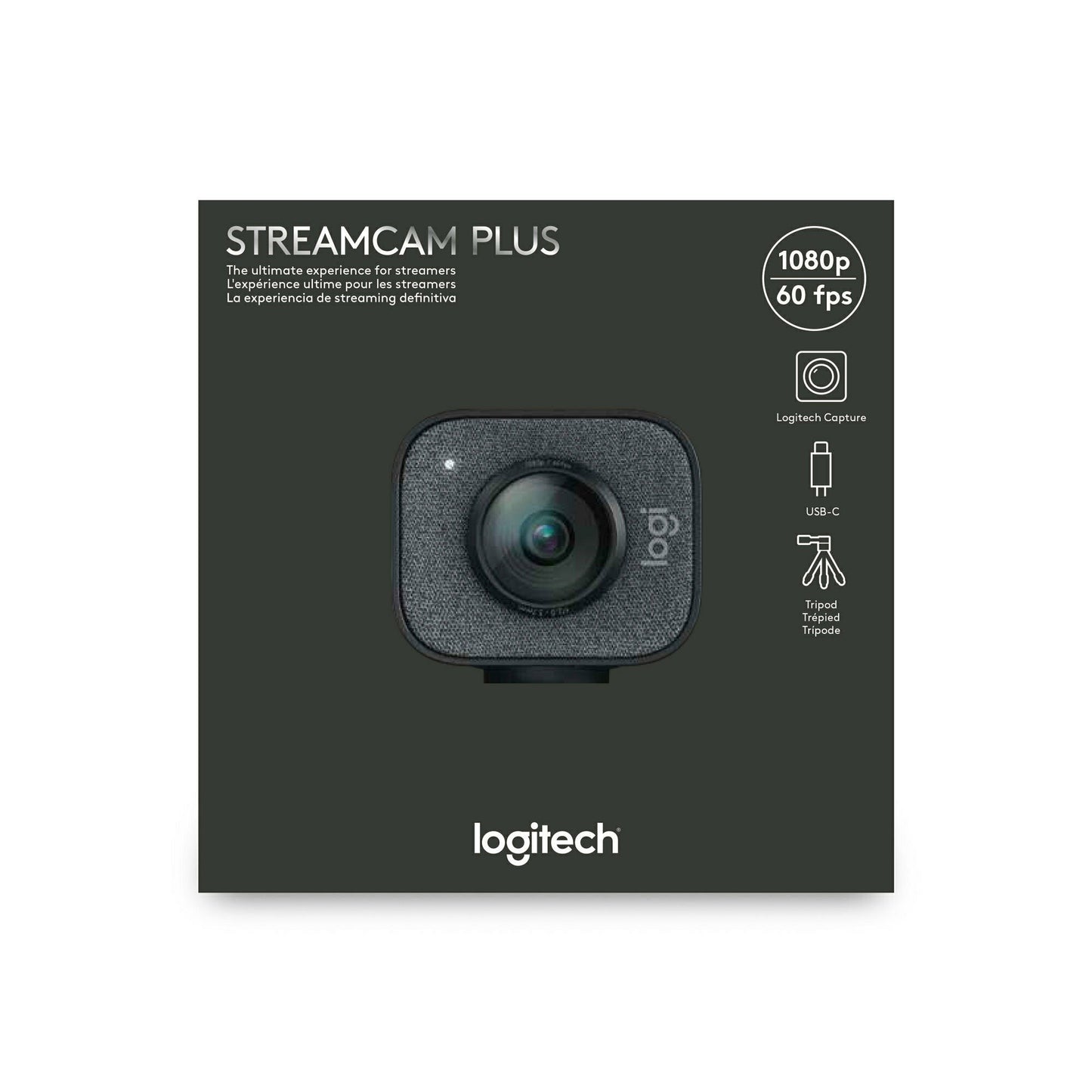 Logitech StreamCam Plus 1080P HD 60fps USB-C Webcam(Graphite) with Blue Yeti Mic