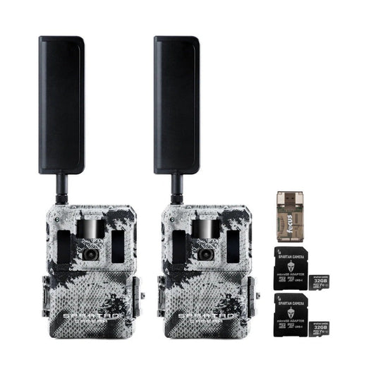 Spartan GoLive2 4G/LTE Trail Camera (2 Pack) with 32GB Memory Card & Card Reader