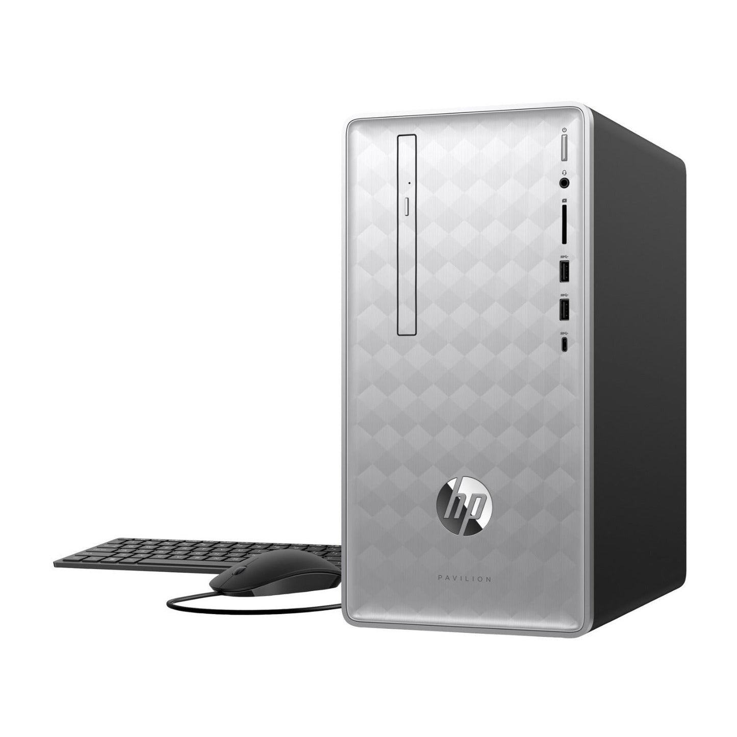 HP Pavilion 590p Desktop PC, 9th Gen Intel Core i5-9400, 8GB RAM, 1TB HDD + 128GB SSD, Windows 10 Home (Certified Refurbished)