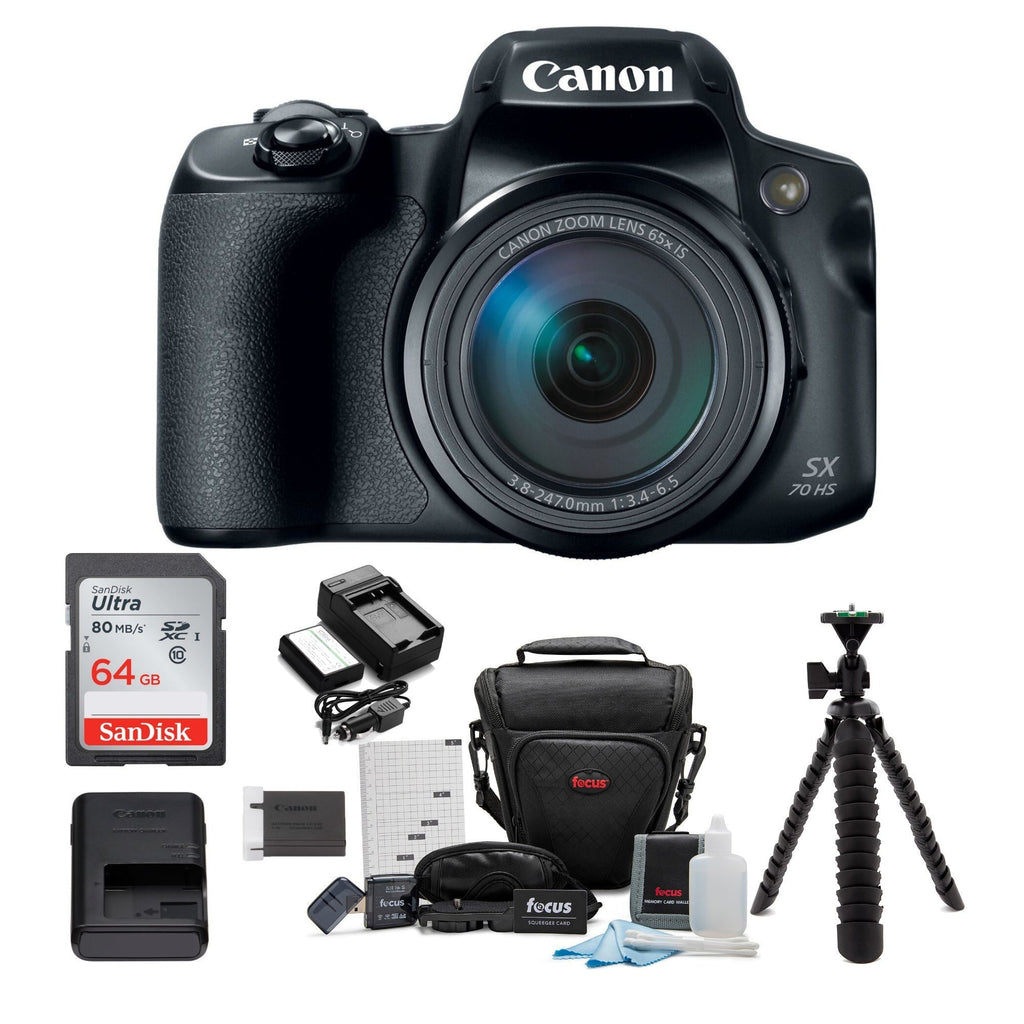 Canon PowerShot SX70 HS Long Zoom Digital Camera with 64GB SD Card Bundle