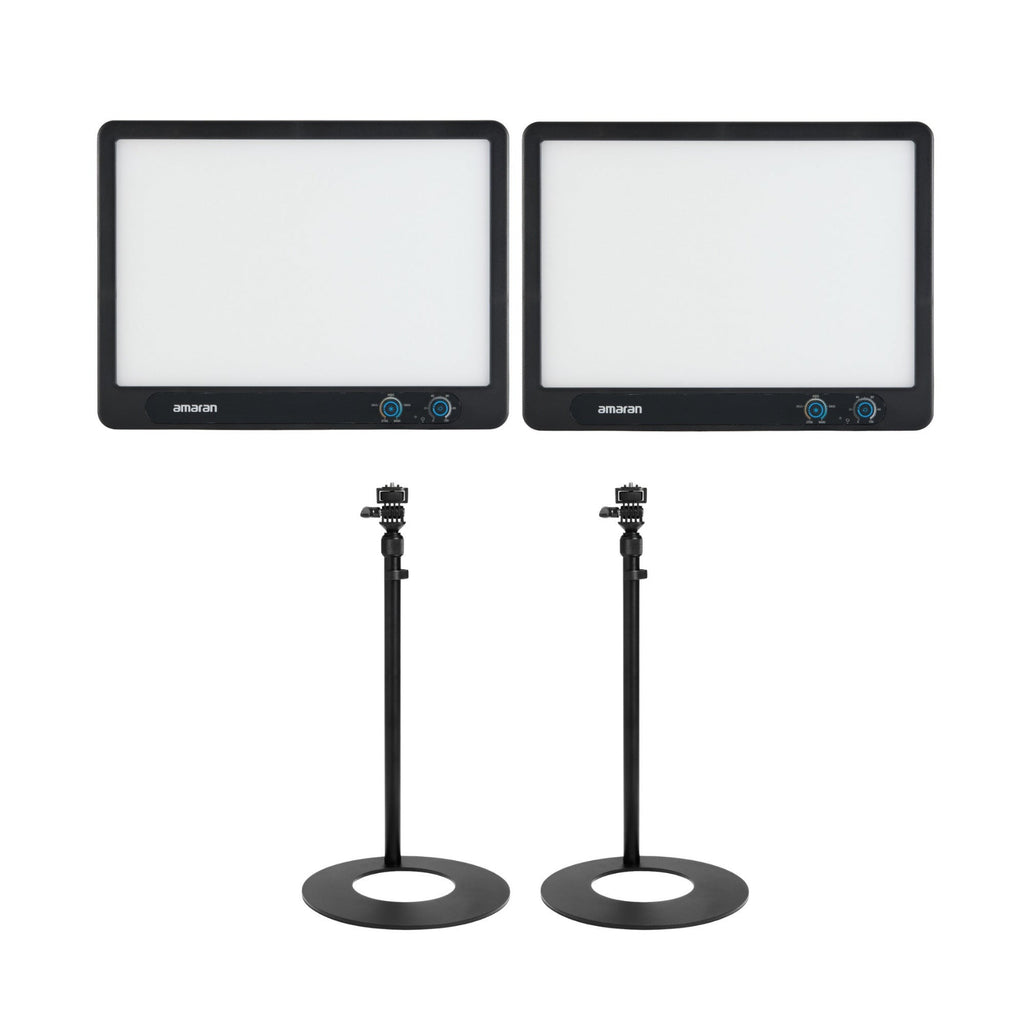 Amaran Verge Edge-Lit LED Panel Light (Charcoal, US) with Base Stand Bundle