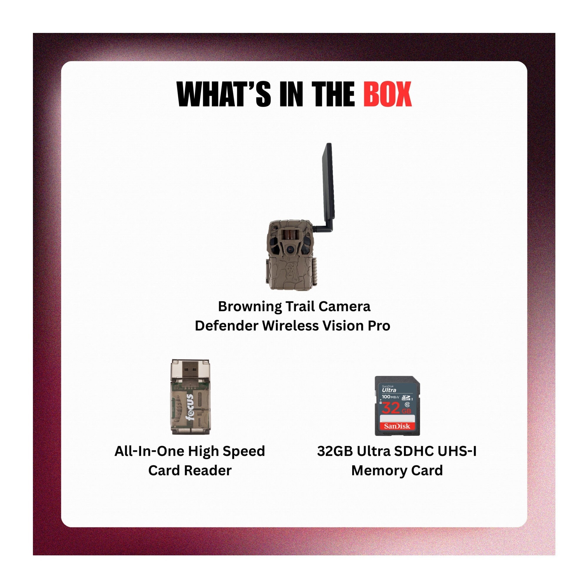 Browning Trail Camera Defender Wireless Vision Pro HD Livestream Bundle