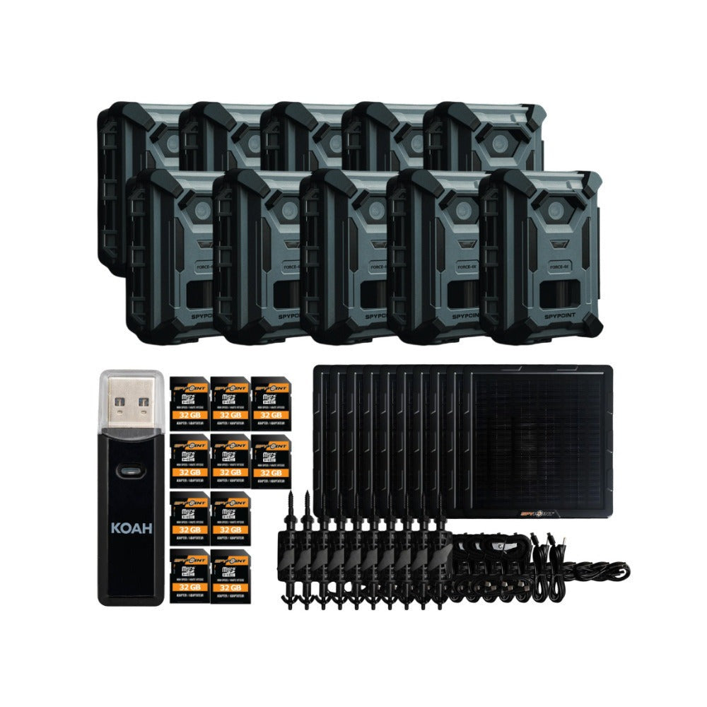 Spypoint FORCE-4K Trail Camera with 40MP, 4K Resolution and Accessories Bundle