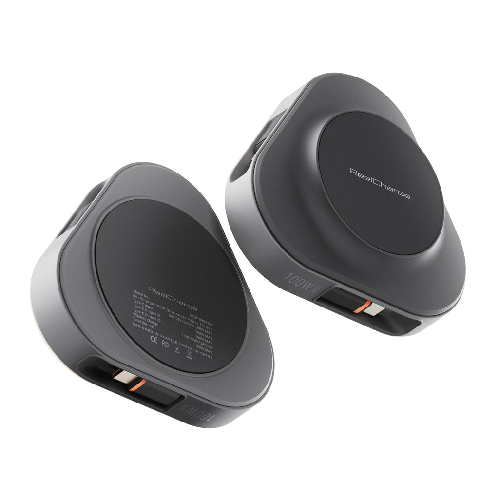 ReelCharge - Veratek 3-in-1 100W Powerstation with 15W Wireless Charging (Black)