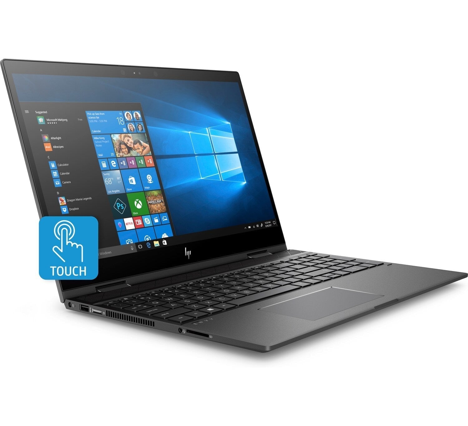 HP Envy x360 2-in-1 Laptop, 15.6" FHD Touch, AMD Ryzen 5, 12GB RAM, 1TB HDD (Certified Refurbished)