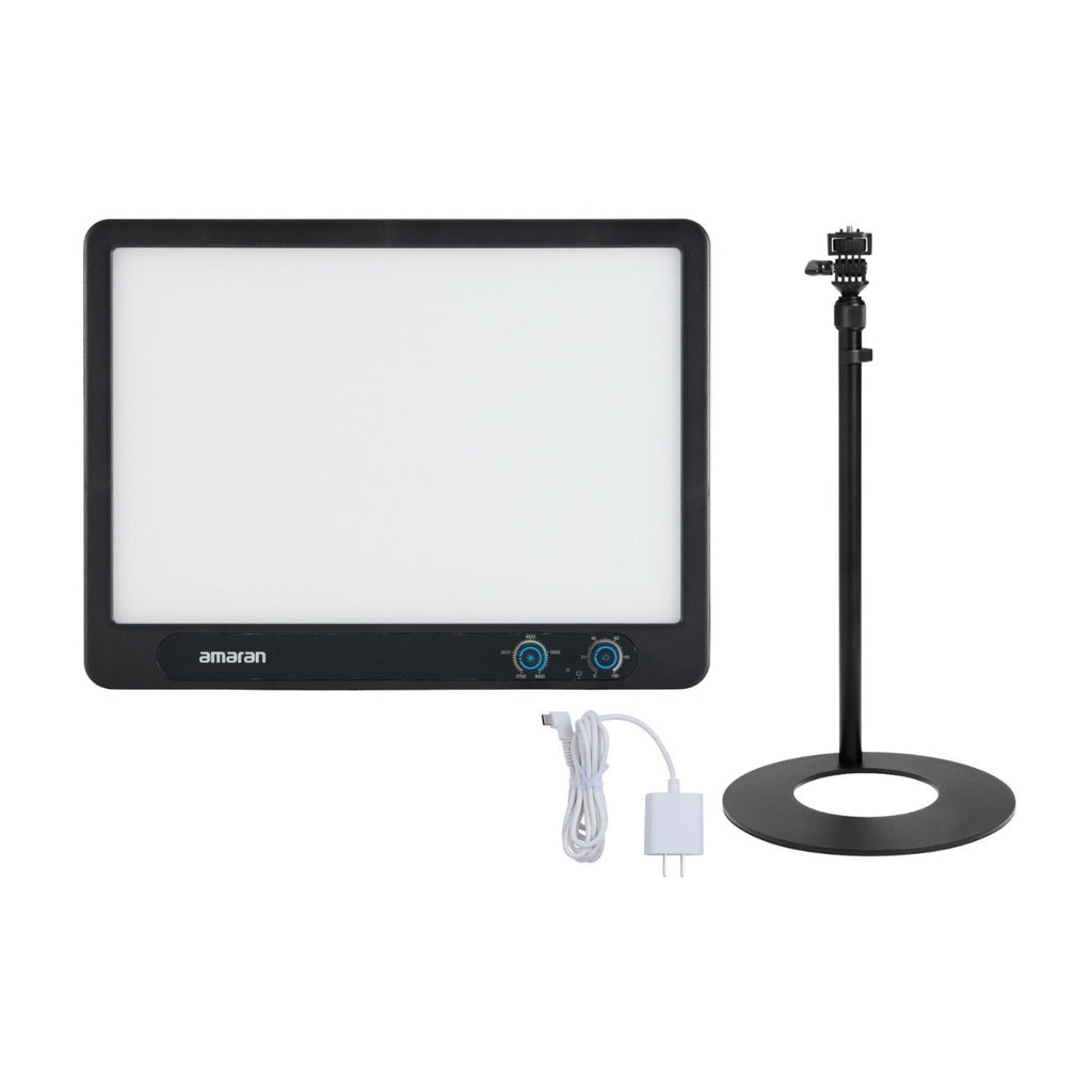 Amaran Verge Edge-Lit LED Panel Light Flicker-Free(Charcoal, US) with Base Stand