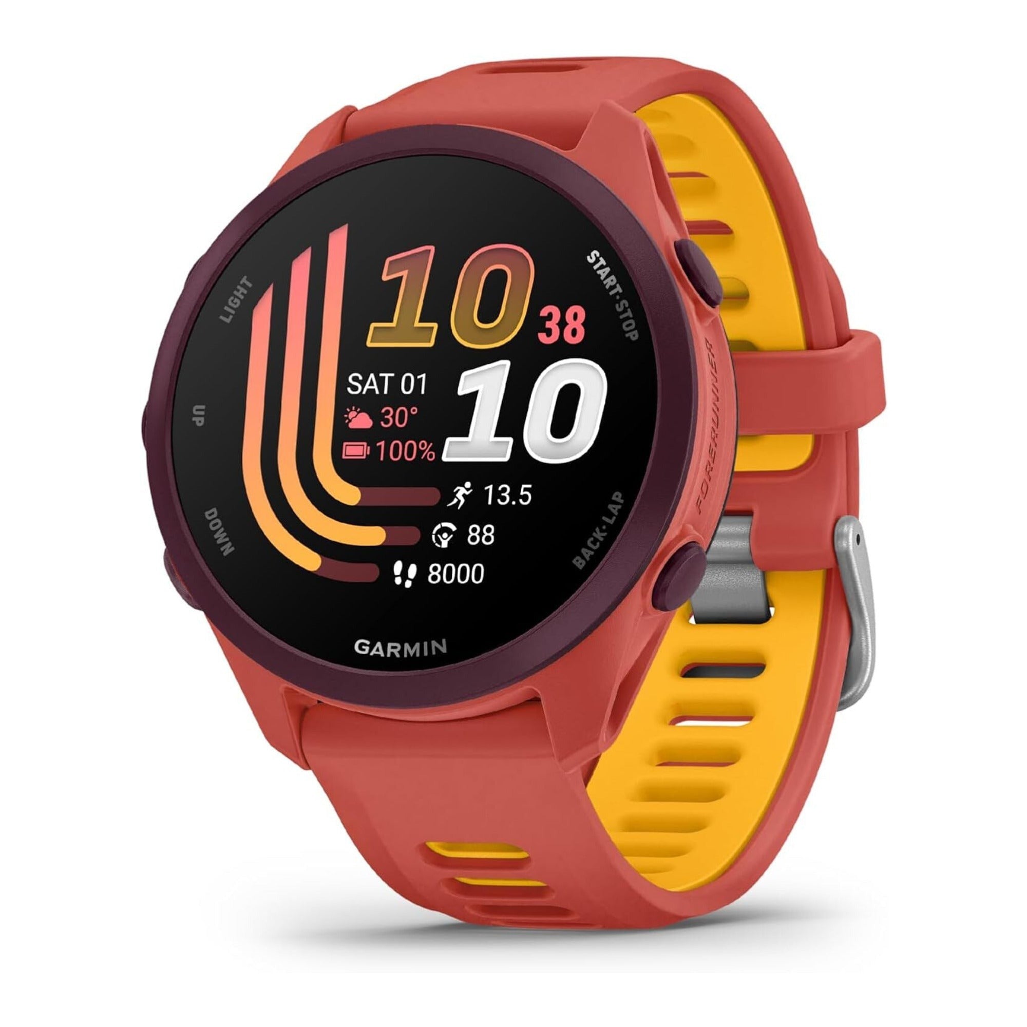 Garmin Forerunner 170 Music GPS Running Smartwatch (Red Pink/Mango)