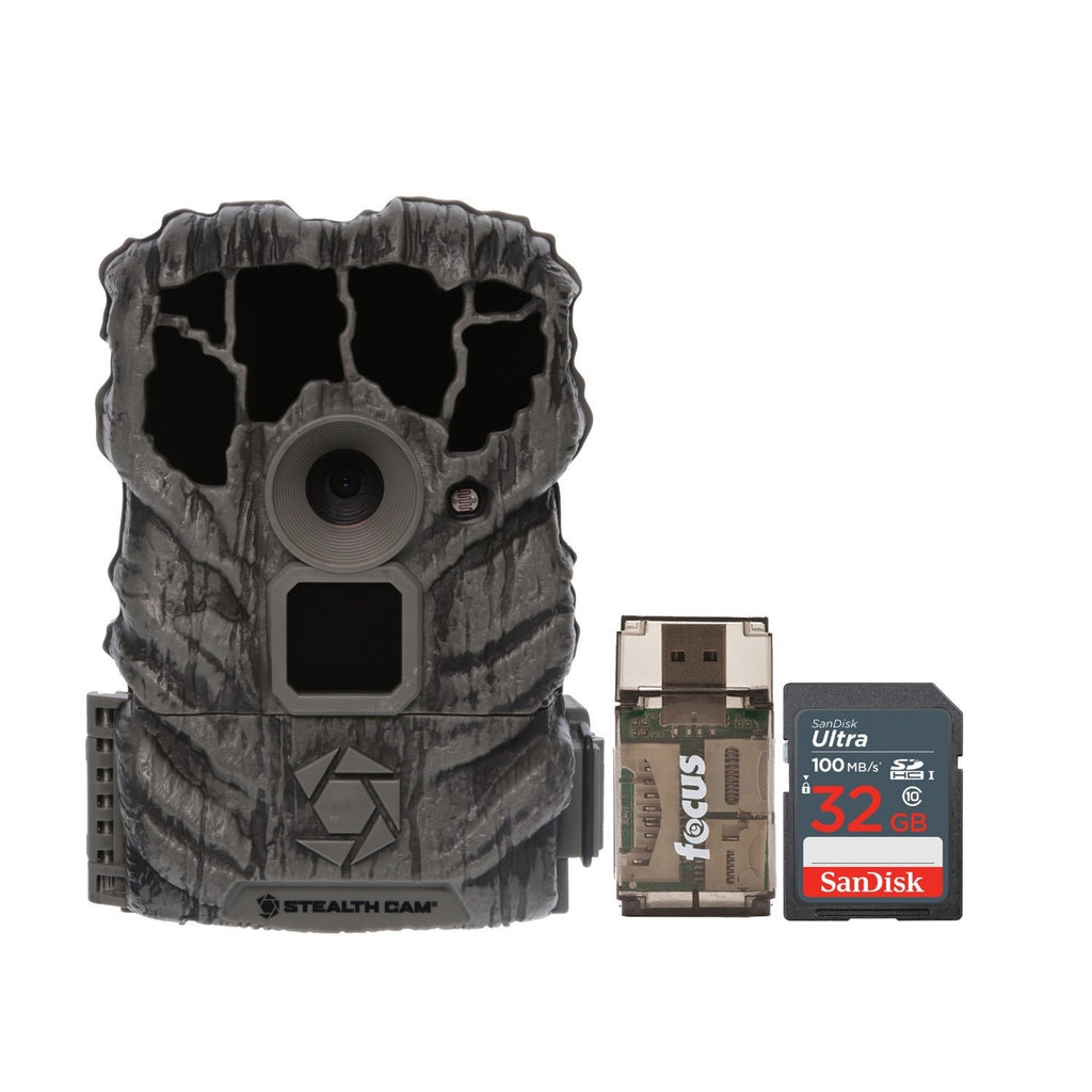 Stealth Cam Browtine 14MP Trail Camera with 32GB Memory Card and Card Reader