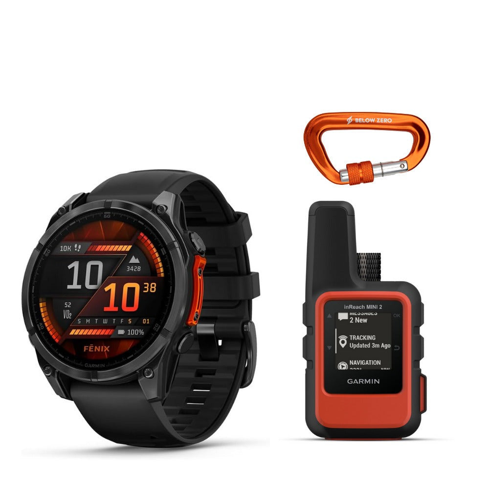 Garmin Fenix 8 47mm GPS Smartwatch (Slate Gray and Black) and Satellite Communicator Bundle