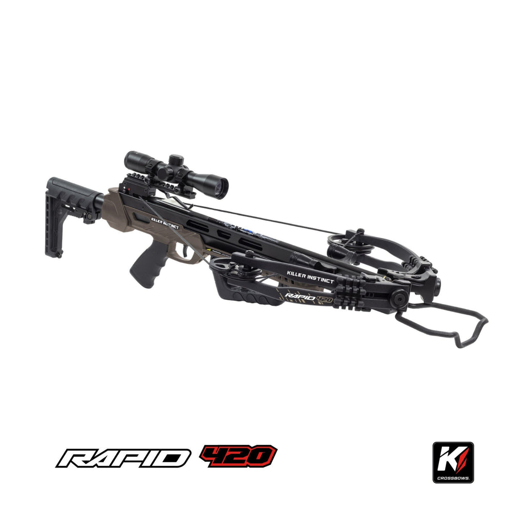 Killer Instinct Rapid 420 Crossbow Kit with Case, Bolts and Broadheads Bundle