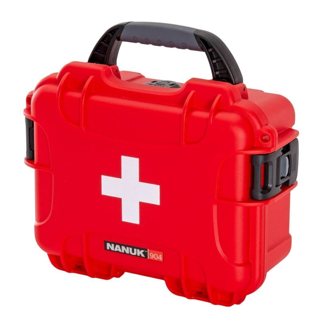 Nanuk 904 Waterproof First Aid Hard Case with PowerClaw Latching System (Red)